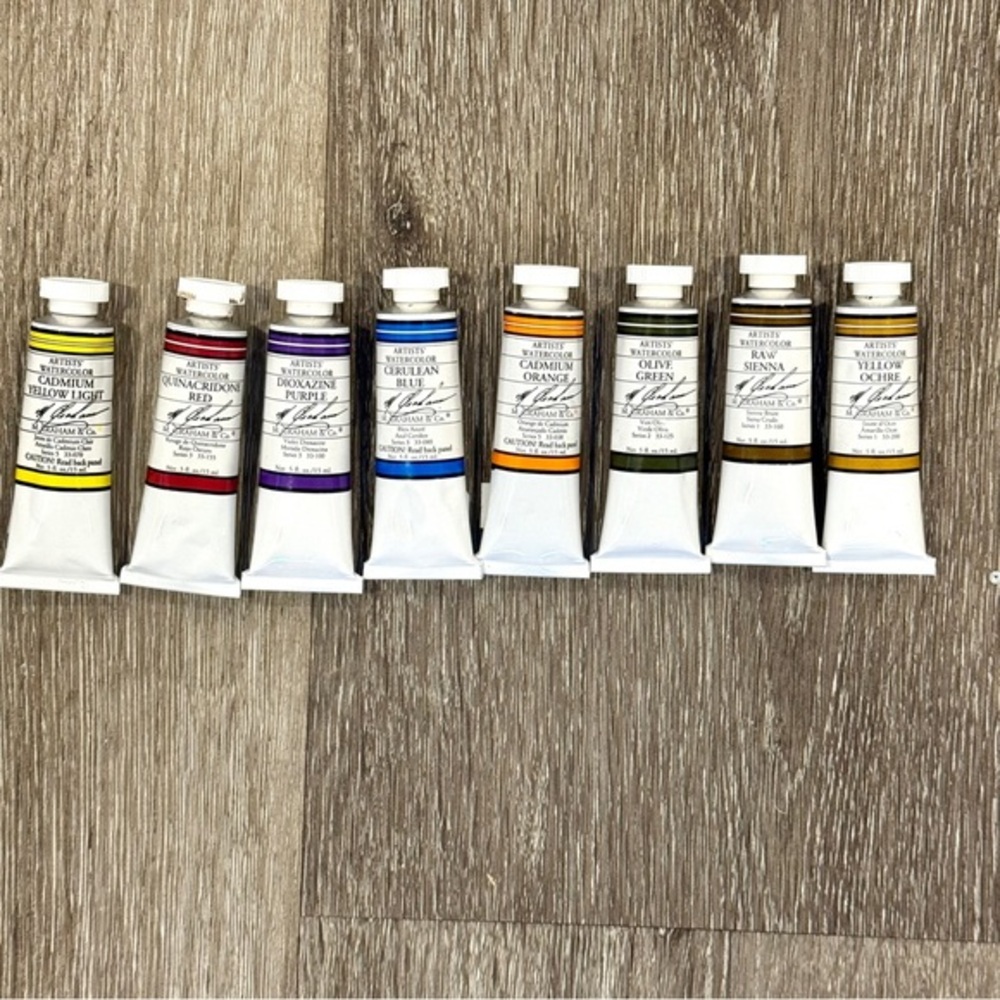 NEW M. Graham Artists’ Watercolor Paint Lot– 9 Tubes 15ml Cadmium & Quinacridone